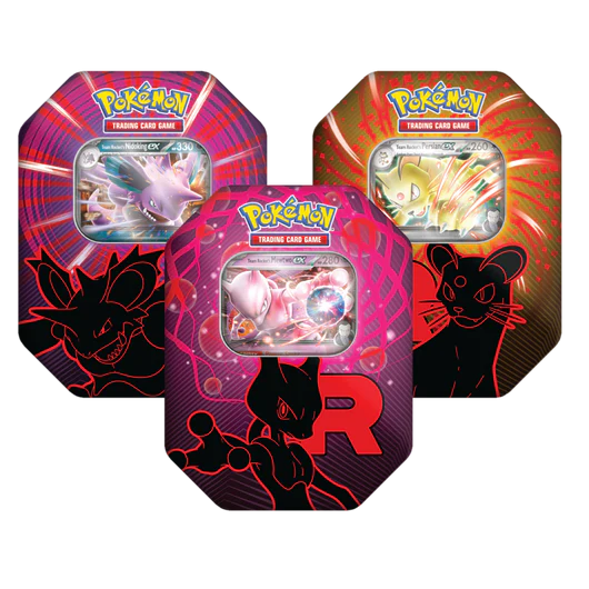 Pokémon | Latas Team Rocket Mewtwo, Nidoking y Persian