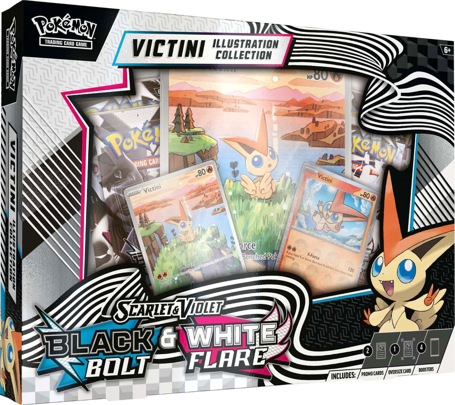 Pokémon | Caja de Ilustración Victini - Llama Blanca/Fulgor Negro SV10.5